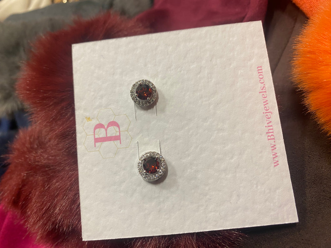 Circlet earrings (red)