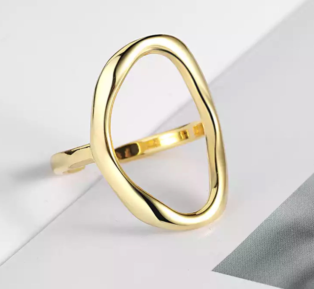 Geometric rings (size adjustable) gold