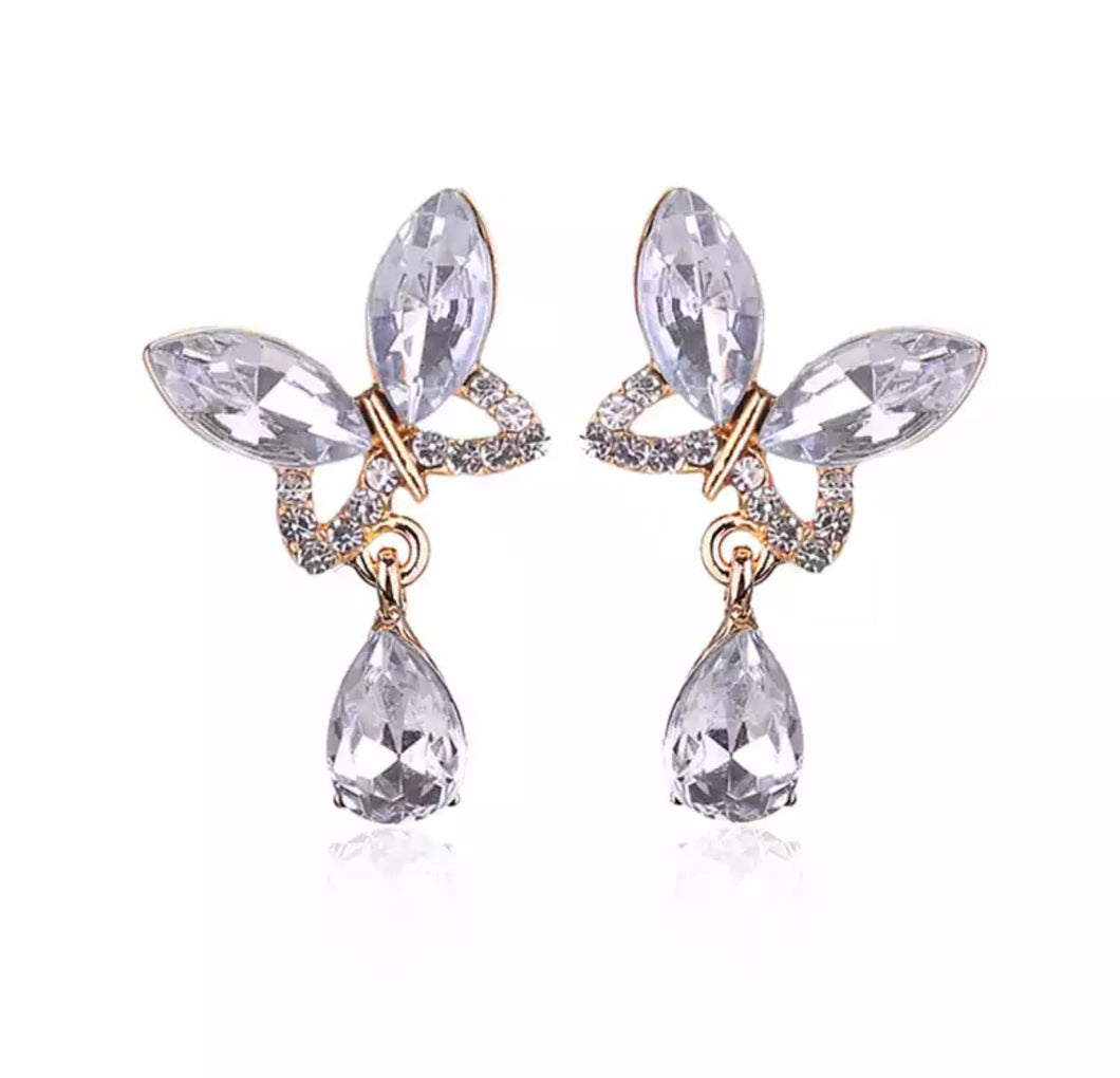 Grace butterfly earrings (Crystal)