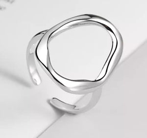 Geometric ring (size adjustable) Silver