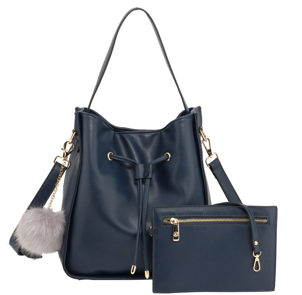 Isabella handbag set with fluffy charm